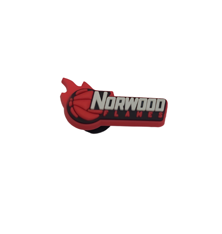 NORWOOD FLAMES JIBBITZ RECTANGLE LOGO