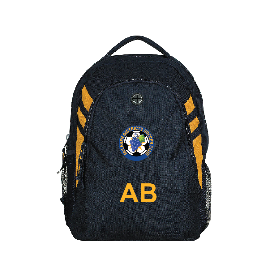 McLAREN DISTRICT SOCCER CLUB - BACK PACK WITH INITIALS (AP260019)