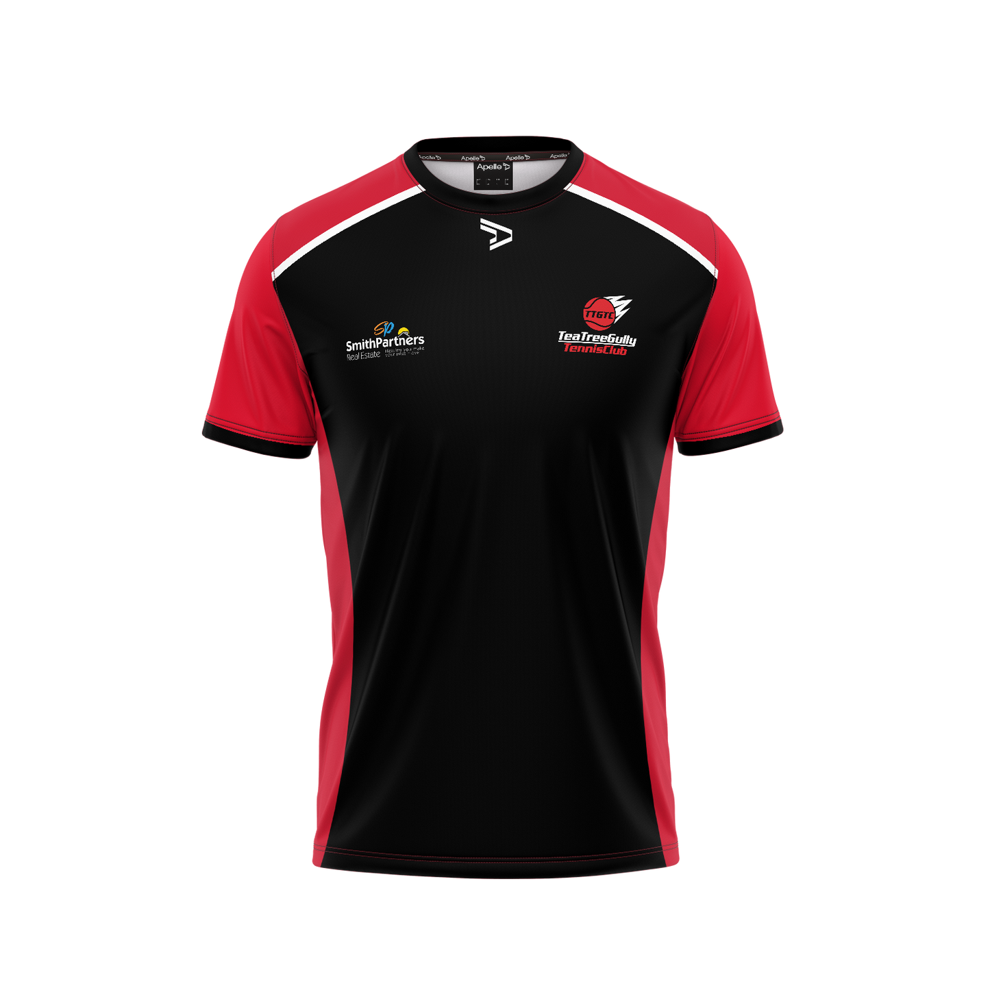Tea Tree Gully Tennis Club Tee - Red & Black Men's Youth (AP230179)