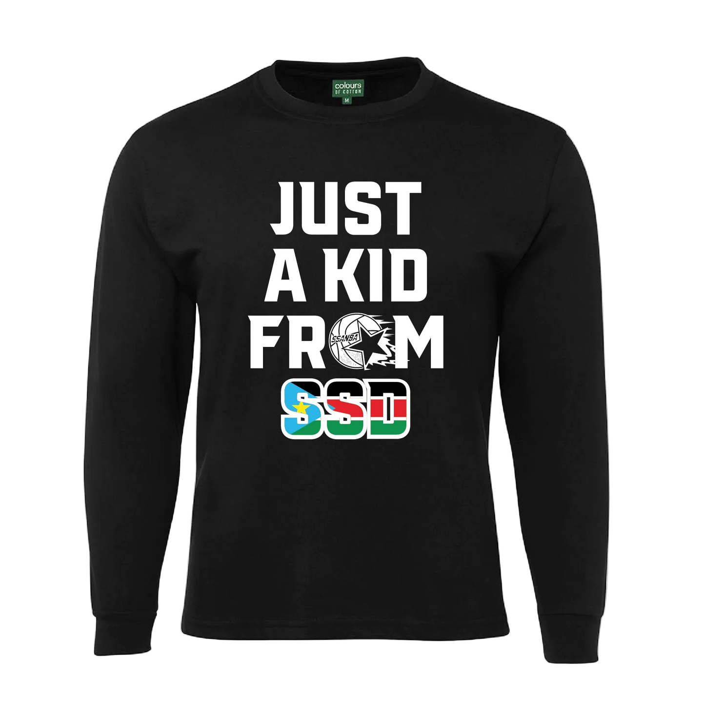 SSANBA 2026 BLACK LONG SLEEVE TEE (JUST A KID FROM SSD LOGO)