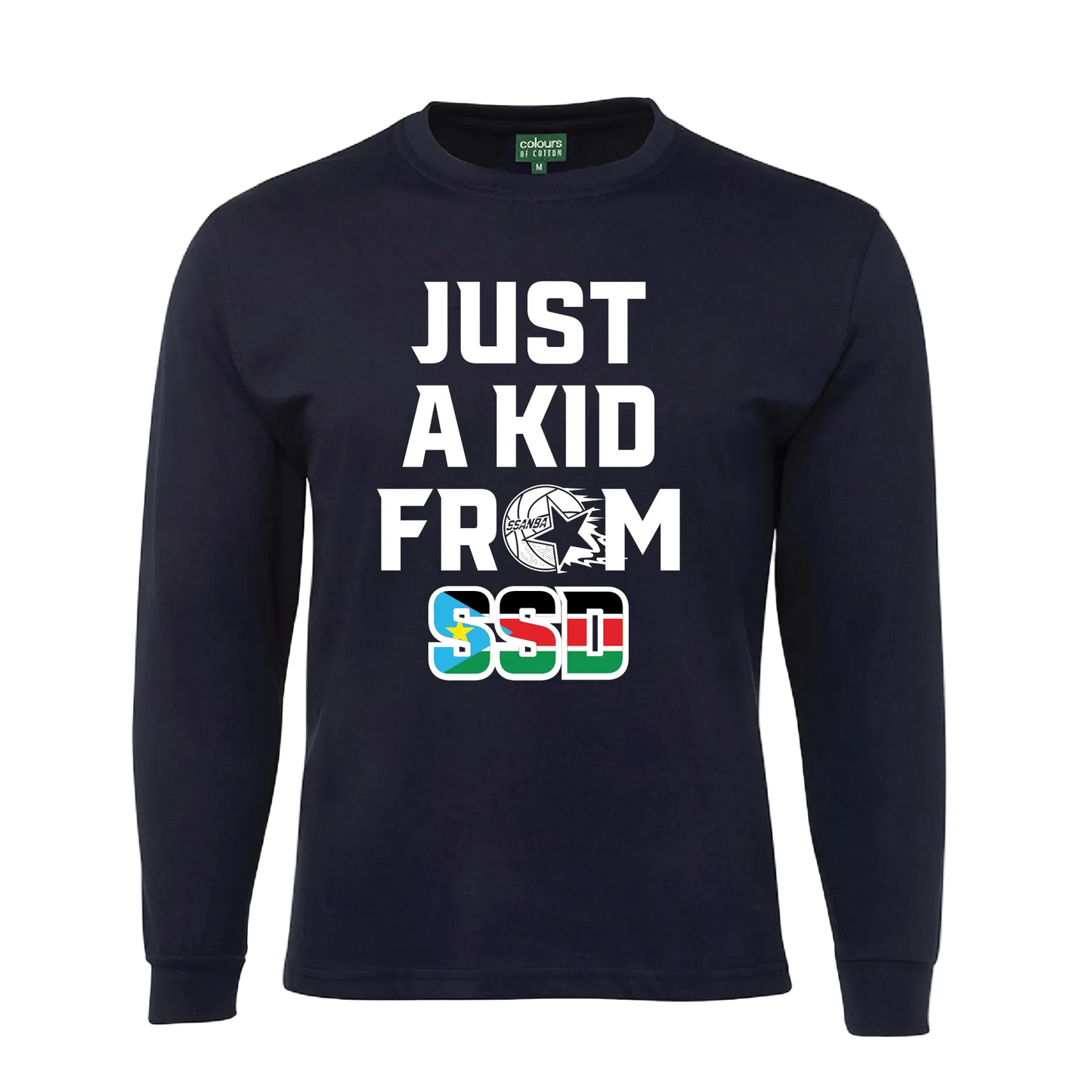 SSANBA 2026 NAVY LONG SLEEVE TEE (JUST A KID FROM SSD LOGO)