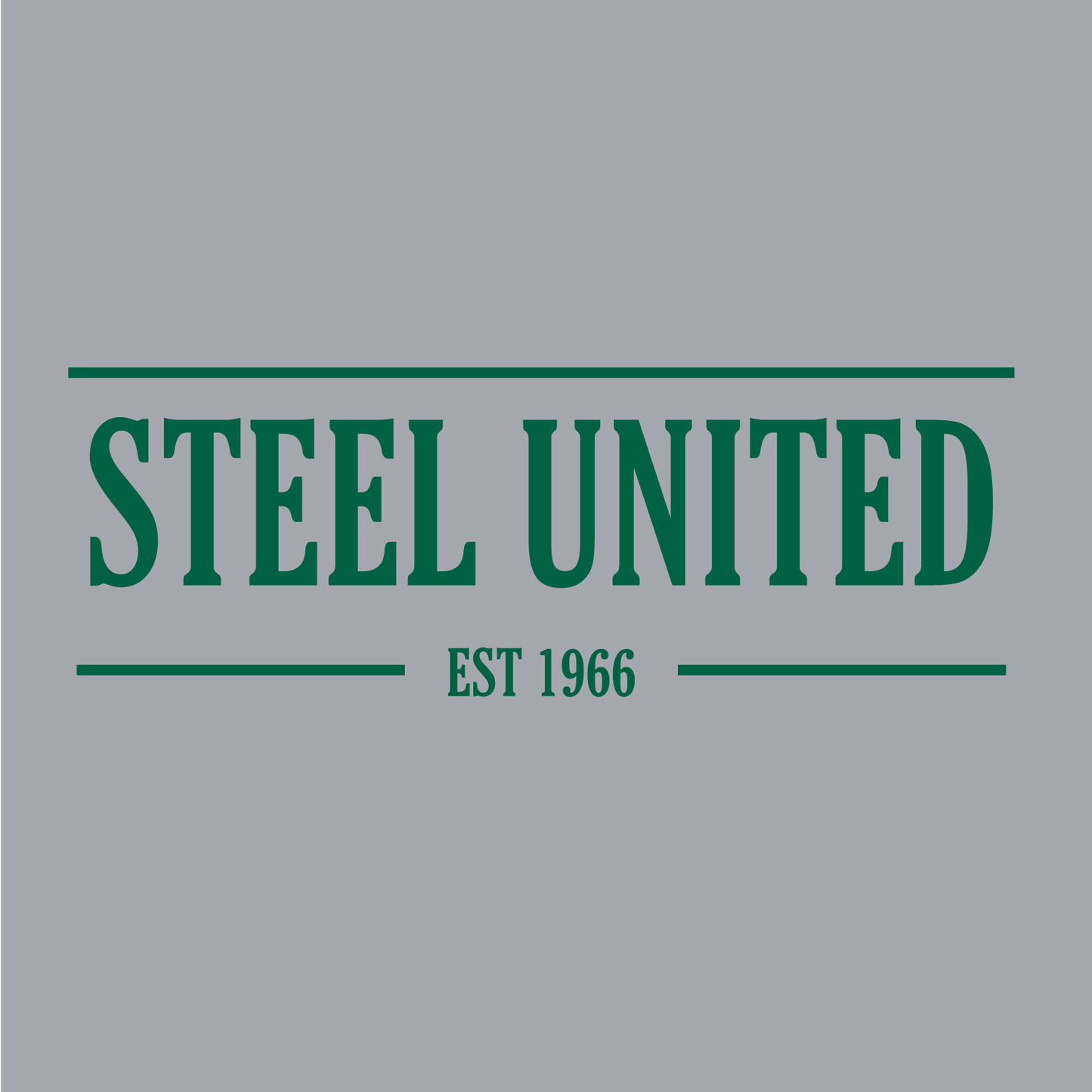 STEEL UNITED CREW NECK SWEAT GREY MARLE- GREEN LOGO (AP230284)