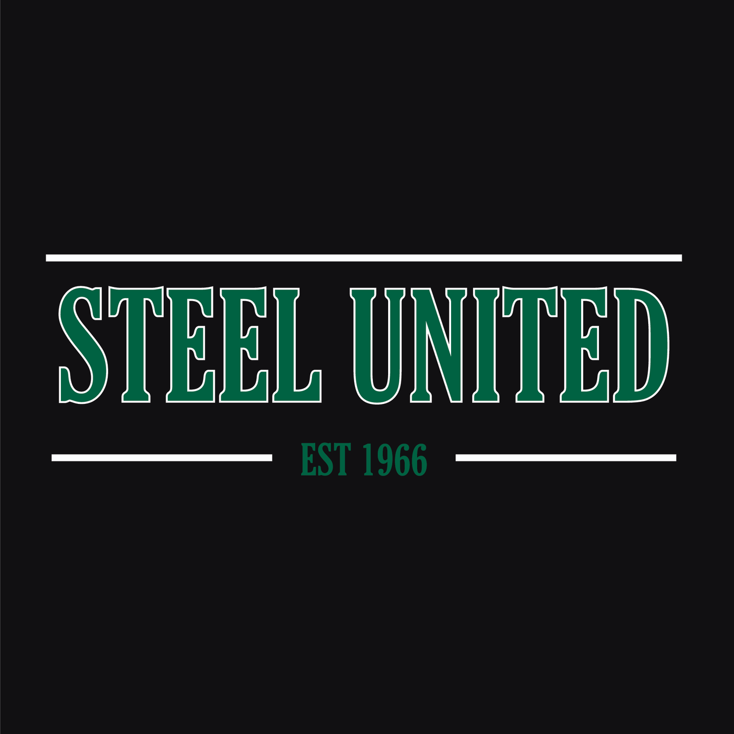 STEEL UNITED HOODED SWEAT - GREEN/WHITE LOGO (AP230281)