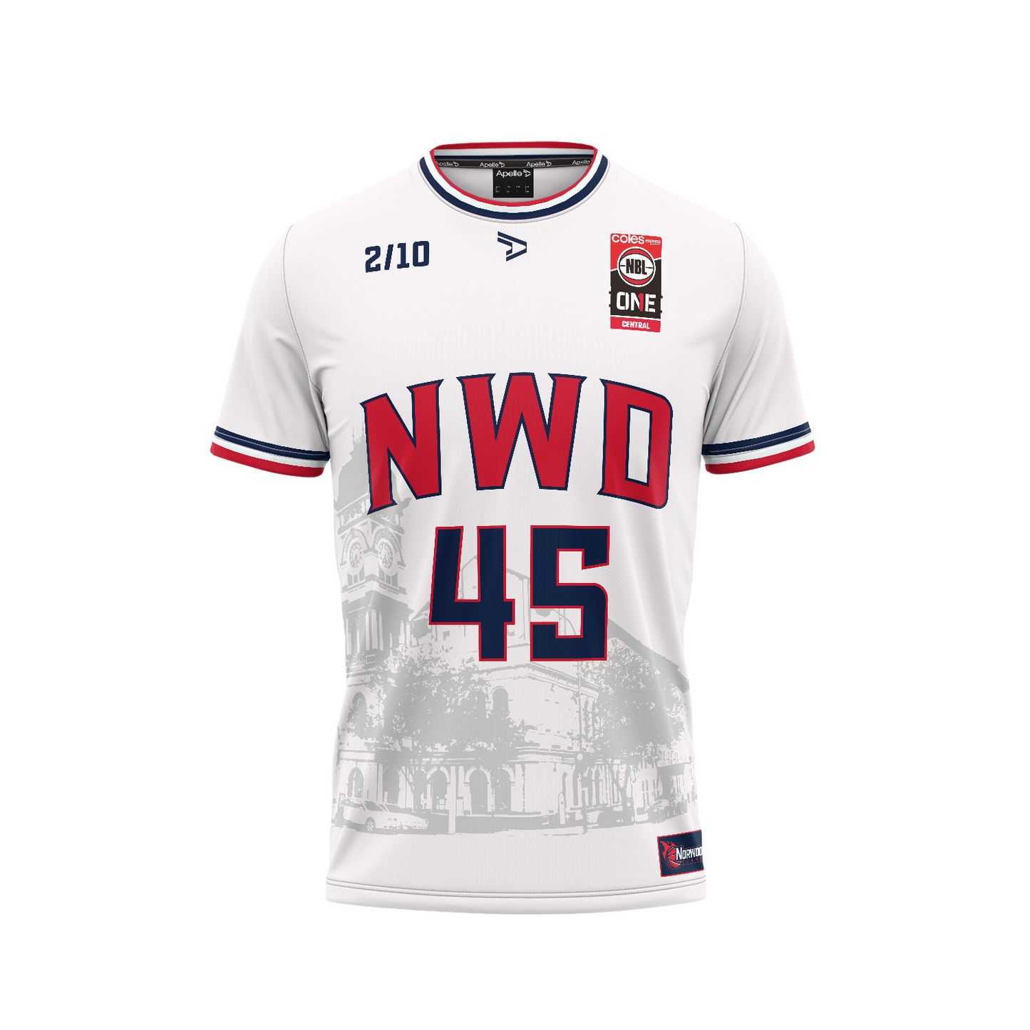 NORWOOD FLAMES SUPPORTER TEE - WHITE with Printed Number