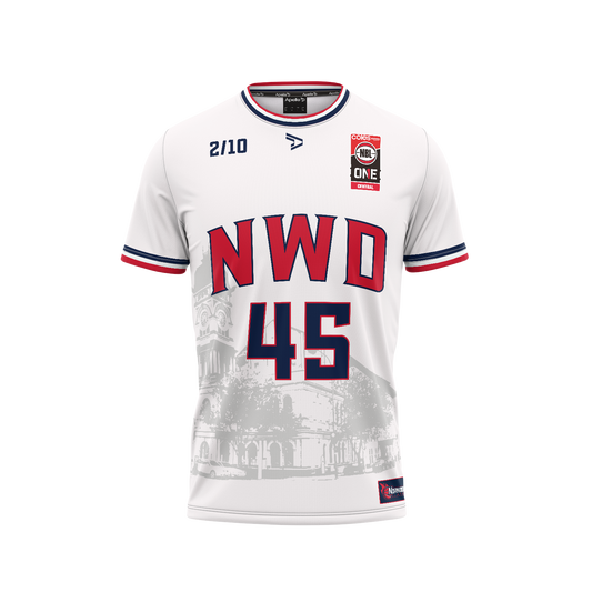 NORWOOD FLAMES SUPPORTER TEE - WHITE with Printed Number