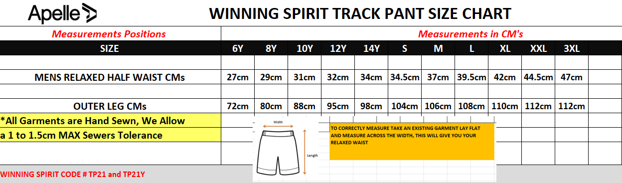 SUNRAYSIA ACADEMY OF SPORT TRACK PANTS (AP230593)