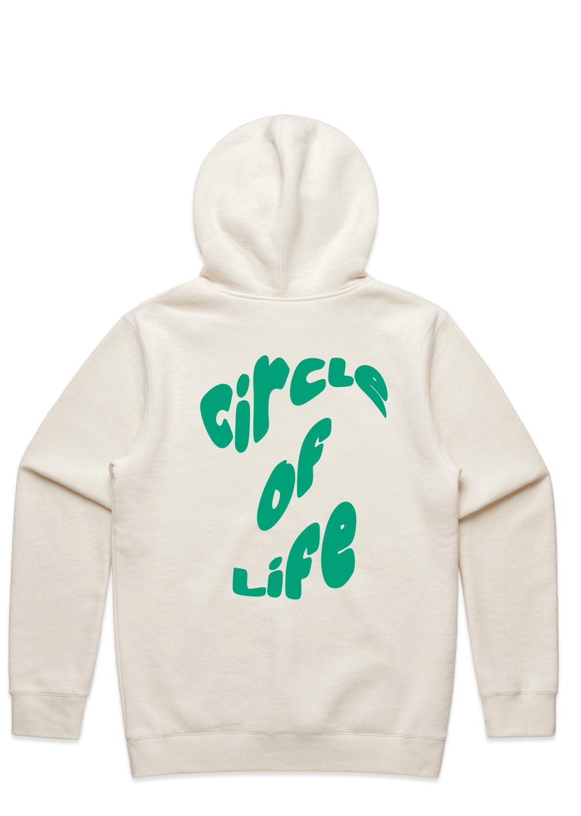 CIRCLE OF LIFE - ECRU/GREEN HOODIE PREMIUM