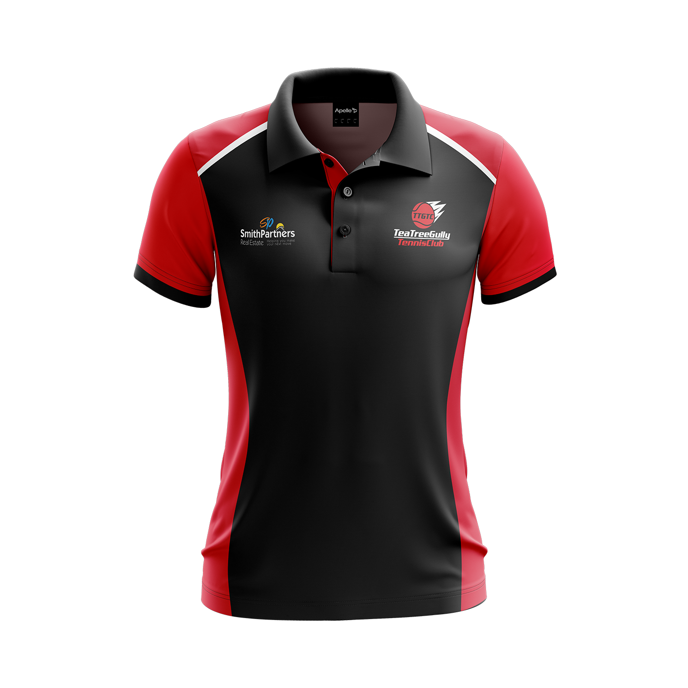Tea Tree Gully Tennis Club Polo - Red & Black Women's (AP230182-W)