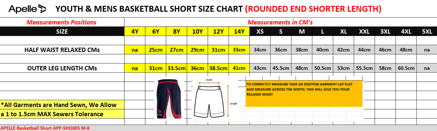 SOUTHERN TIGERS CURVED END SHORTS - DISTRICT & DOMESTIC (AP250301)