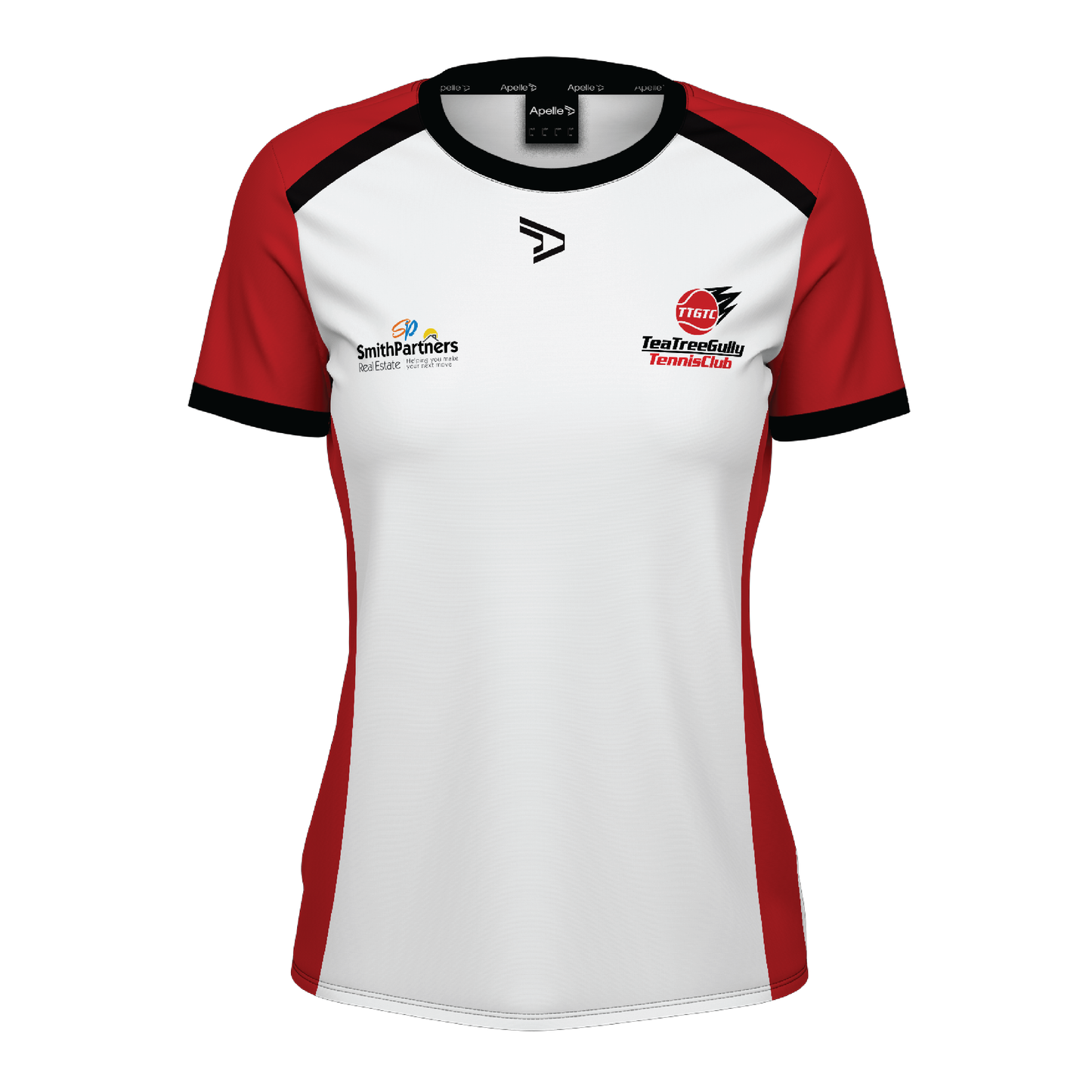 Tea Tree Gully Tennis Club Tee - Red & White Women's (AP230195-W)