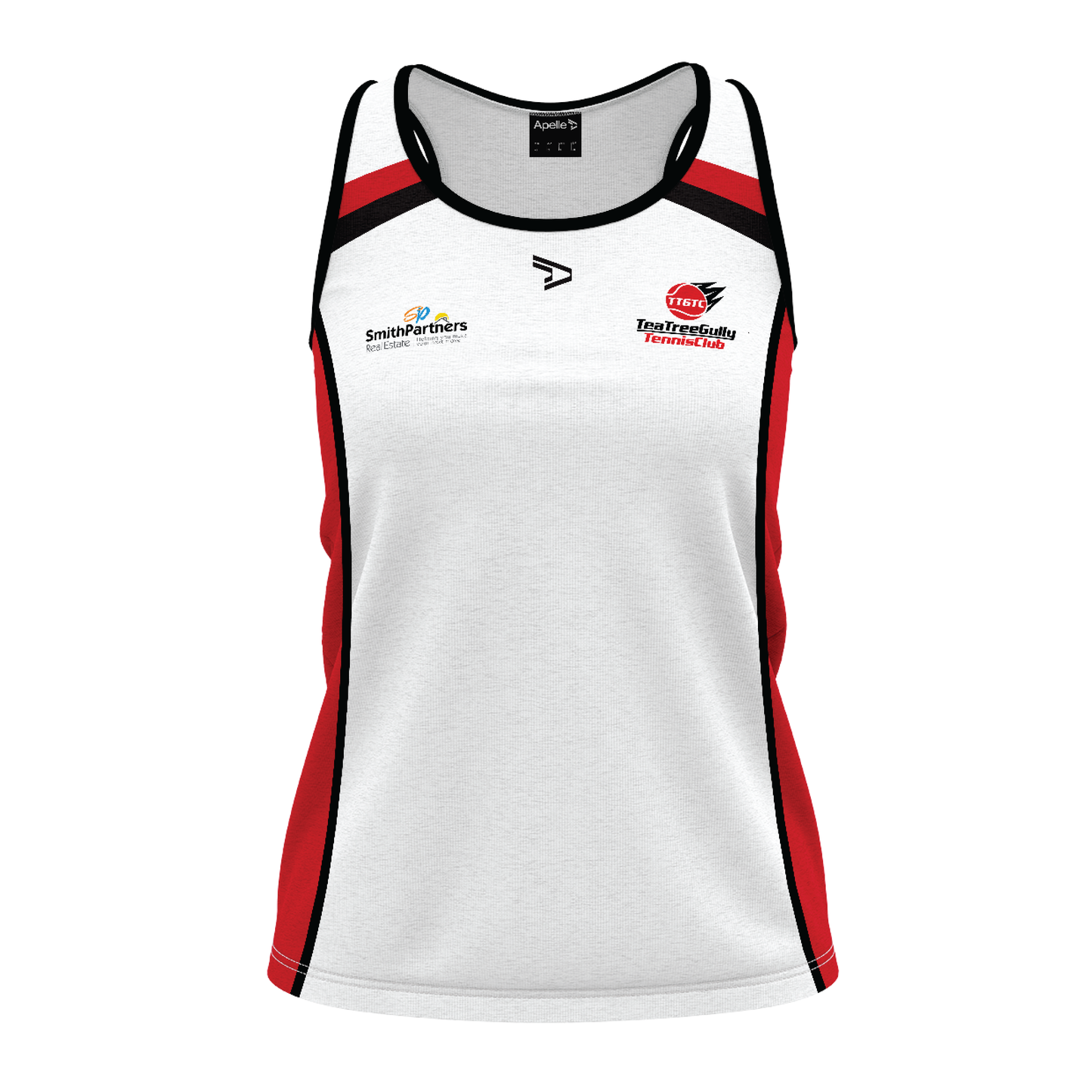 Tea Tree Gully Tennis Club Singlet - Red & White Women's