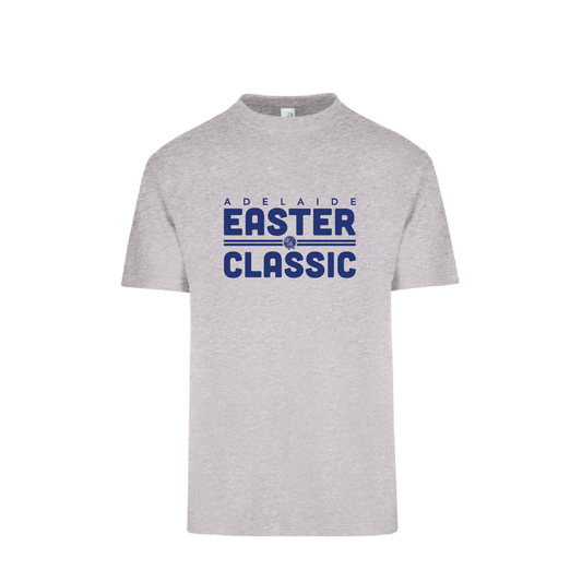 EASTER CLASSIC 2025 S/S TEE GREY MARLE #2 TEAM & PLAYER NAMES ON BACK (MIN QTY 8+)