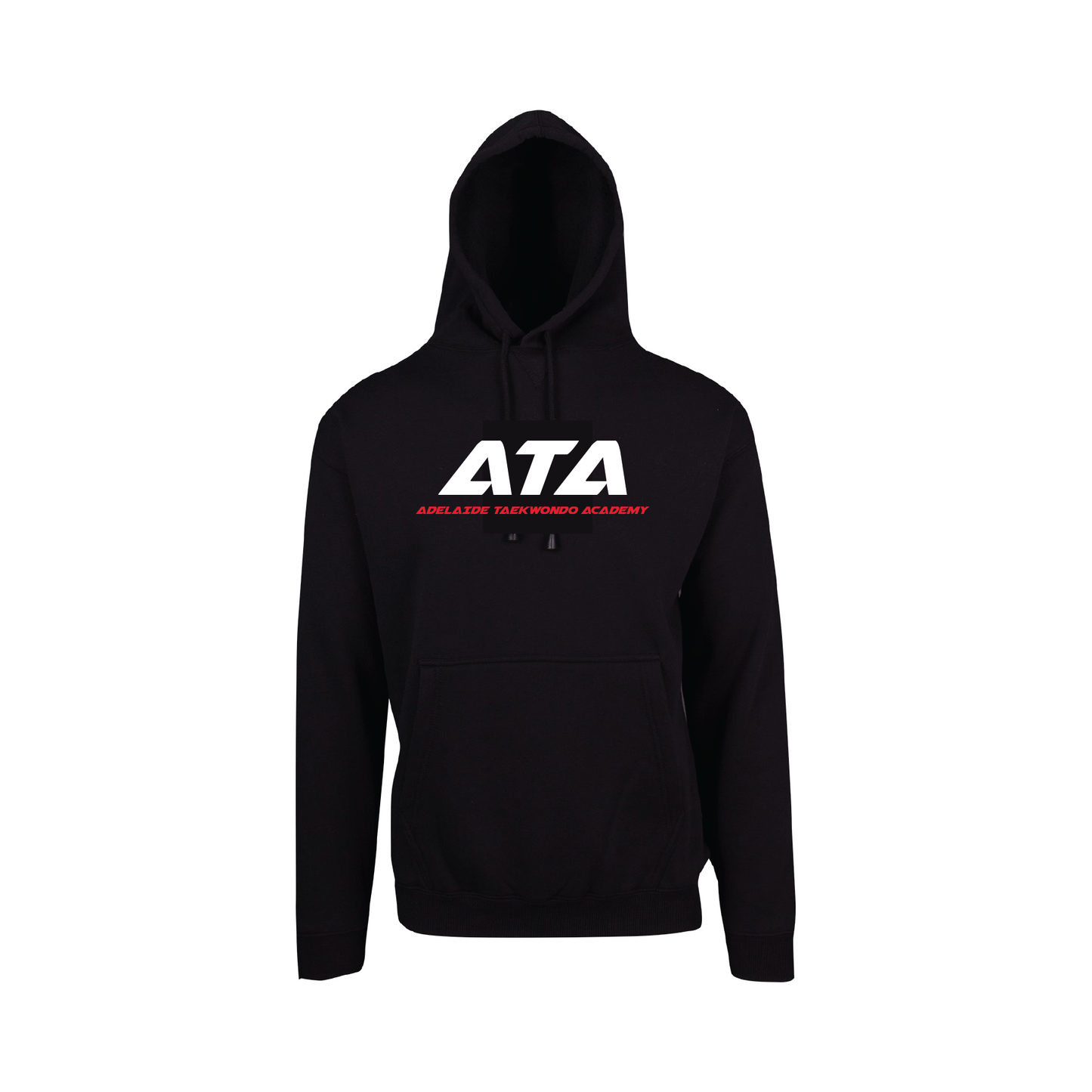 ADELAIDE TAEKWONDO ACADEMY HOODIE BLACK - ATA TEXT LOGO (AP240049)