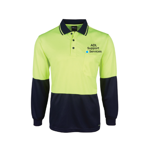 ADL SUPPORT SERVICES JACQUARD POLO HIGH VIS LS (AP250510)