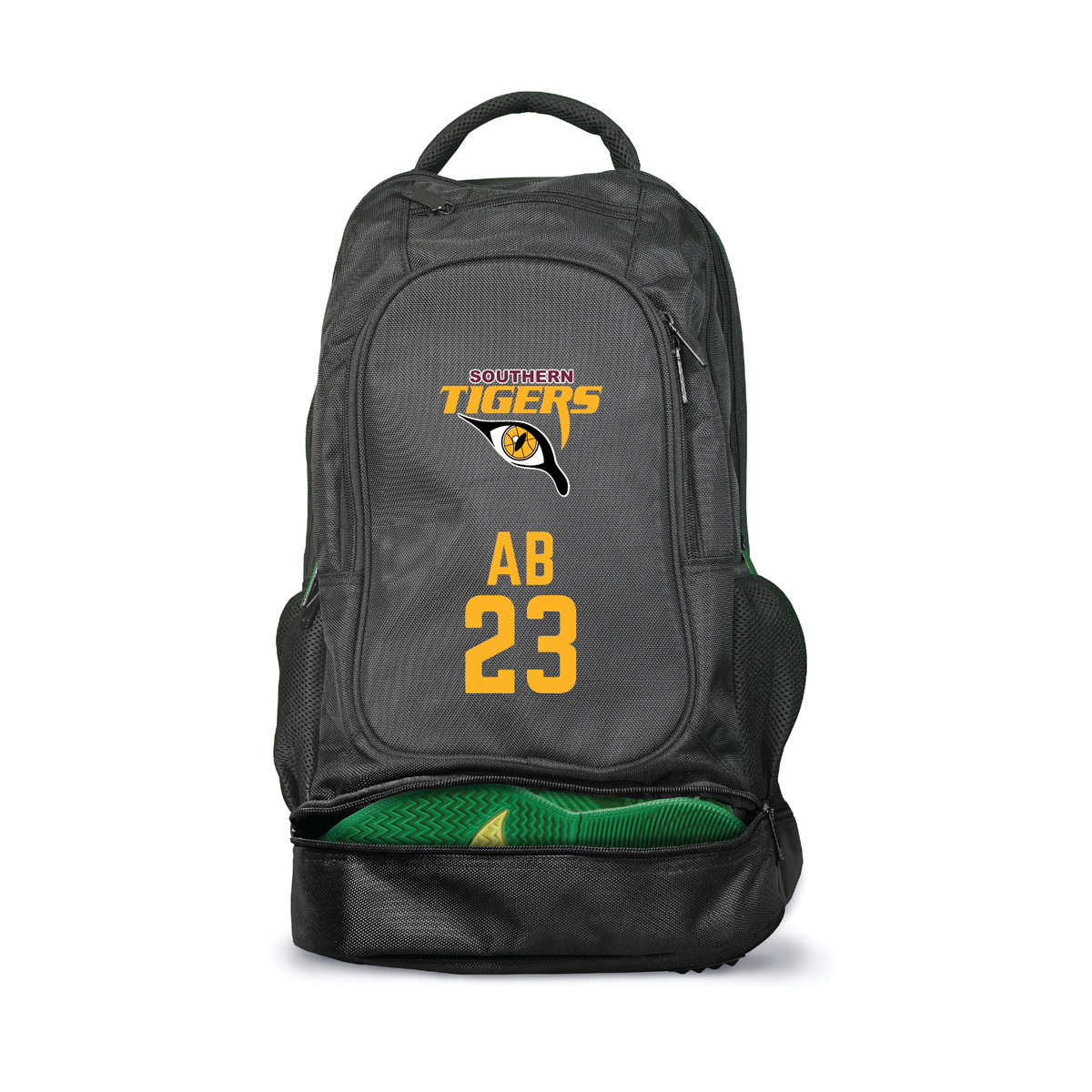 SOUTHERN TIGERS BACK PACK WITH INITIALS AND NUMBER (AP250157)