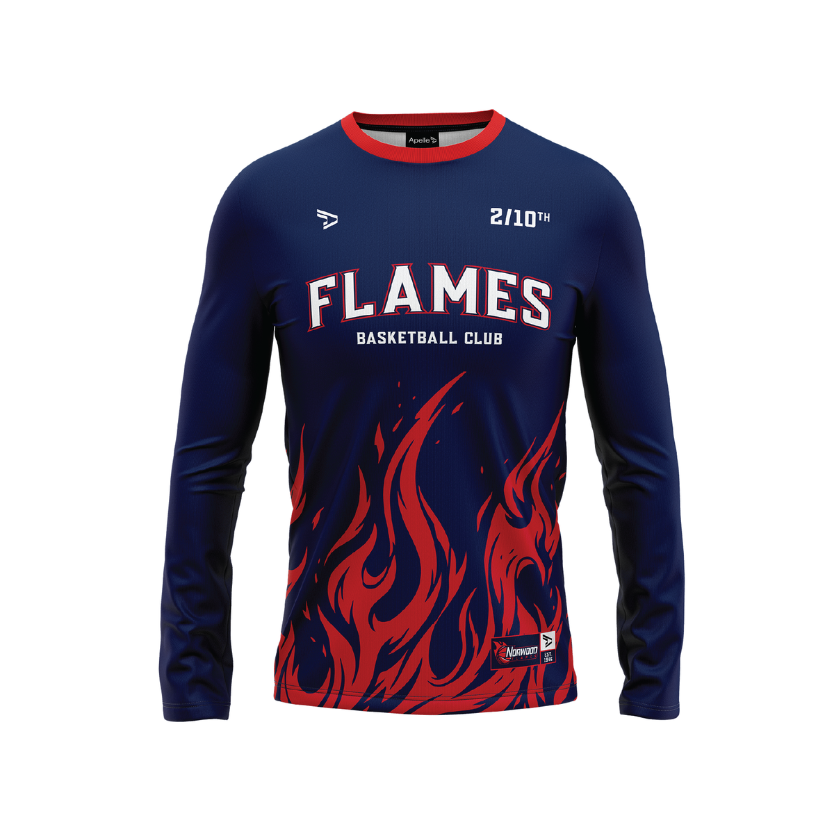 NORWOOD FLAMES 2026 NEW SUPPORTER WARM UP TEE LONG SLEEVE (AP260386)