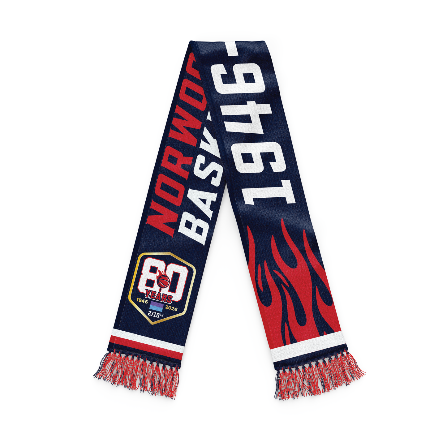 NORWOOD FLAMES 80th ANNAVERSARY SCARF