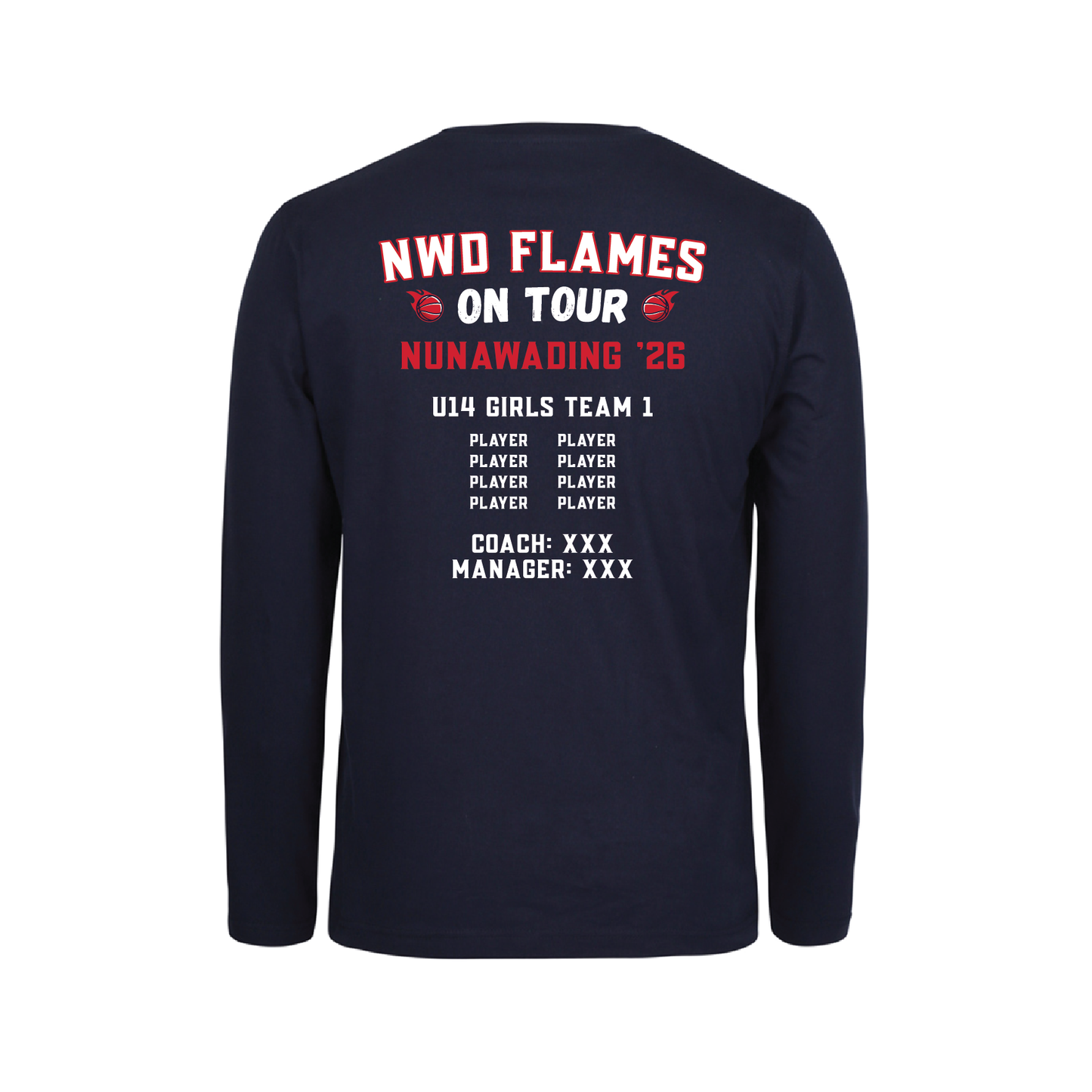 NORWOOD FLAMES NUNAWADING 2026 ON TOUR  TEE LS (AP260152)