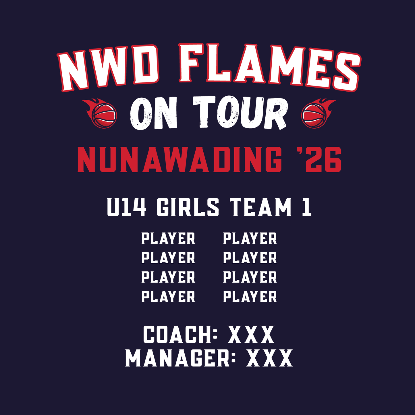 NORWOOD FLAMES NUNAWADING 2026 ON TOUR TEE SHORT SLEEVE (AP260151)