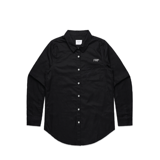 FRP OXFORD SHIRT - LONG SLEEVE BLACK - WOMENS