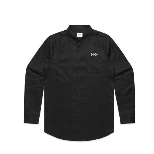 FRP LINEN SHIRT - BLACK LONG SLEEVE - MENS