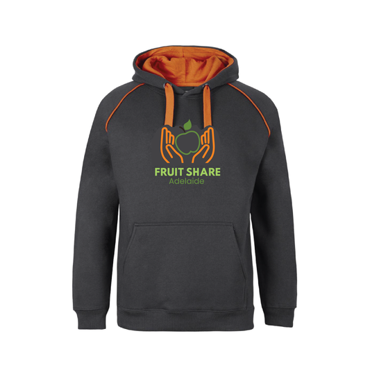 FRUIT SHARE ADELAIDE - HOODIE  GUN METAL / ORANGE - MEN (AP250560)