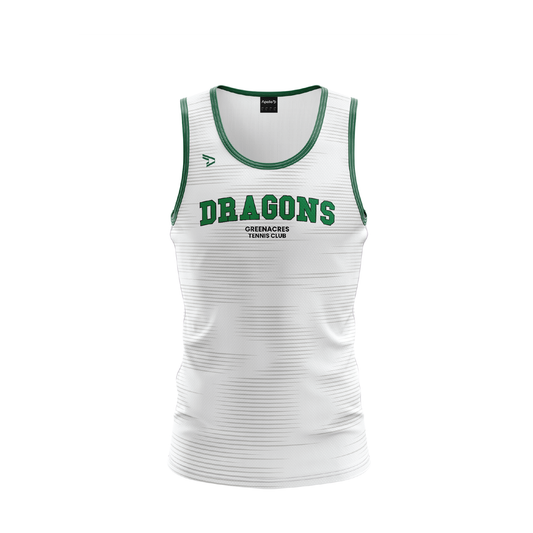 GREENACRES TENNIS CLUB - MENS WHITE SINGLET (AP240462)