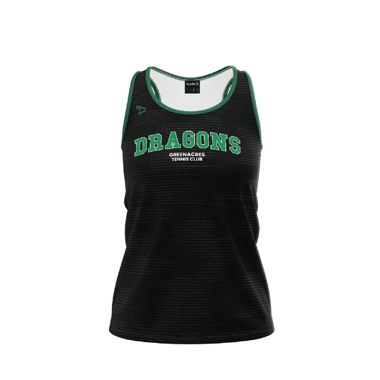 GREENACRES TENNIS CLUB - WOMENS BLACK SINGLET (AP240463)