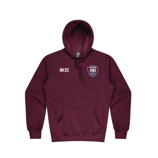 NAIRNE KNIGHTS SC HOODIE MAROON - SMALL NKSC FRONT - KNIGHTS ON REAR (AP250401)