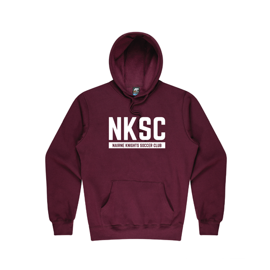 NAIRNE KNIGHTS SC HOODIE MAROON - LARGE NKSC FRONT - KNIGHTS ON REAR (AP250402)