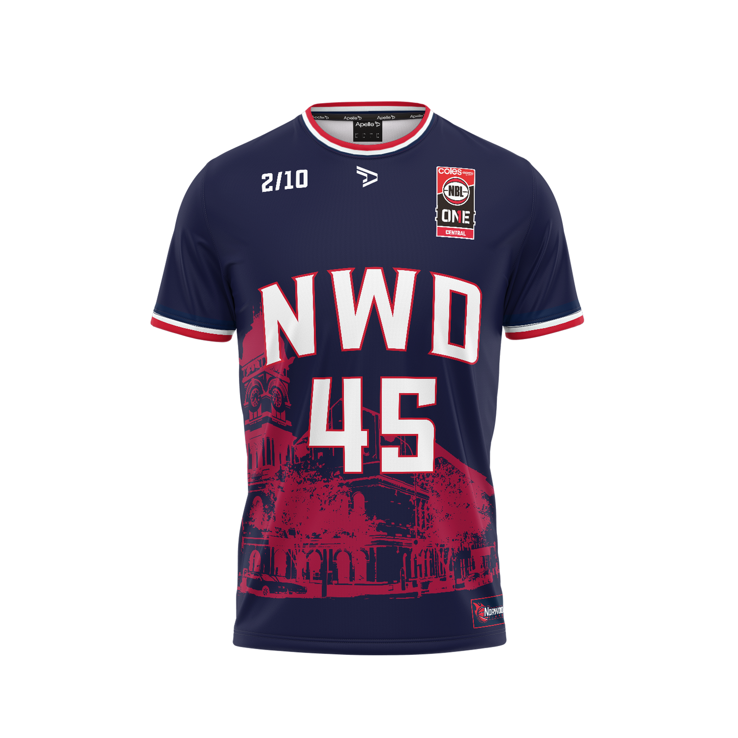 NORWOOD FLAMES SUPPORTER TEE - NAVY with Printed Number