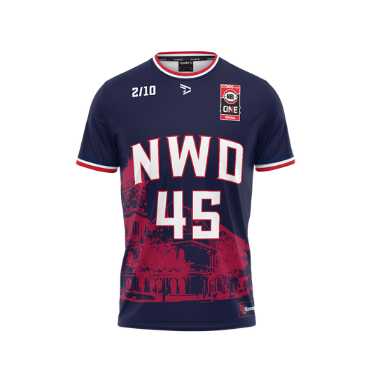 NORWOOD FLAMES SUPPORTER TEE - NAVY with Printed Number