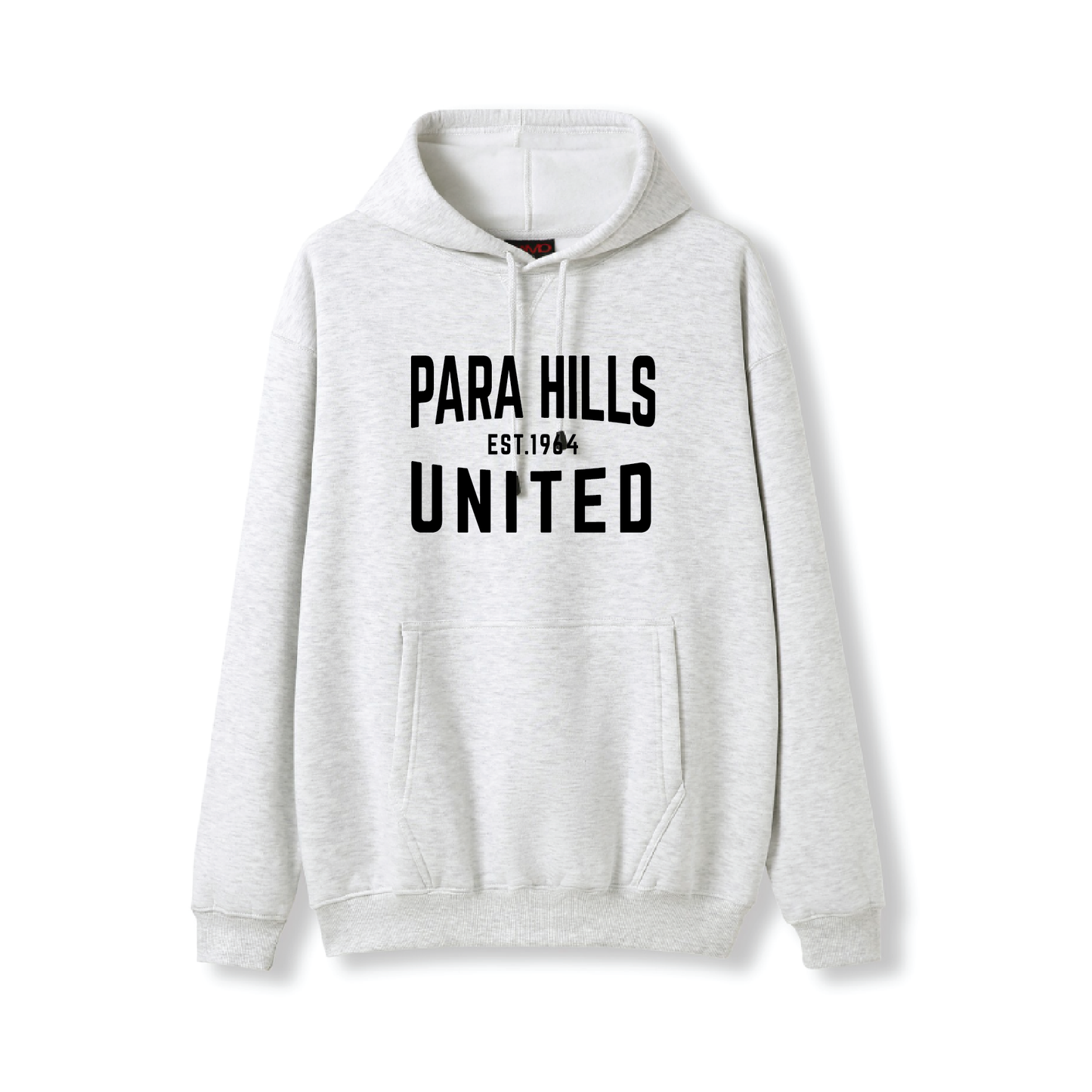 PARA HILLS UTD SC HOODED SWEAT - COLLEGIATE LOGO - SNOW MARLE (AP260050)