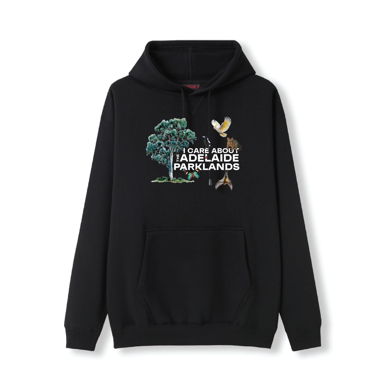 ADELAIDE PARKLANDS - I CARE ABOUT THE PARKLANDS - BLACK HOODIE