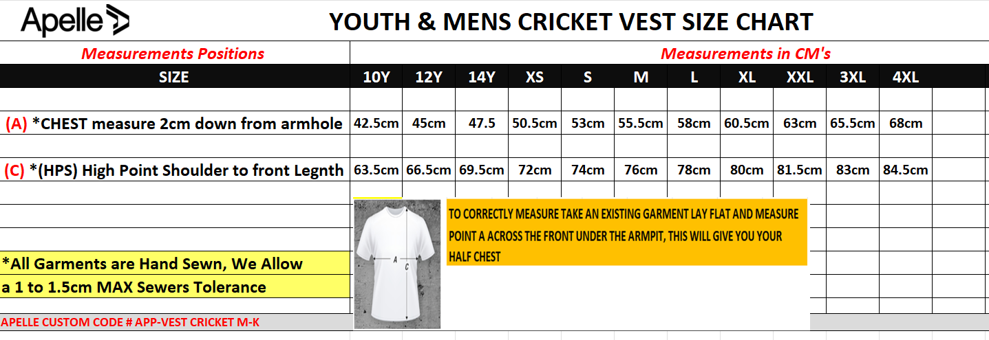 Mount Compass Cricket Club Playing Vest (AP230405)