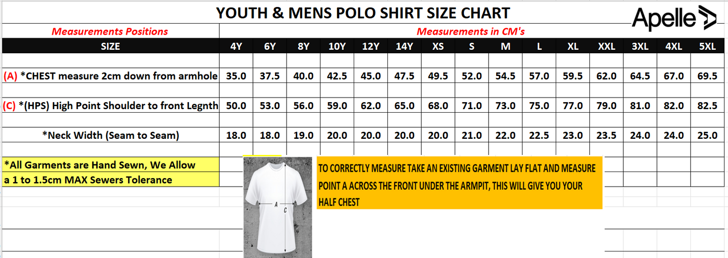 Mount Compass Cricket Club Playing Polo Shirt (AP250525)