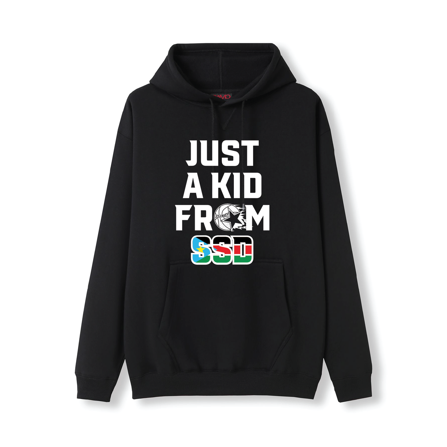 SSANBA 2026 BLACK HOODIE (JUST A KID FROM SSD LOGO)