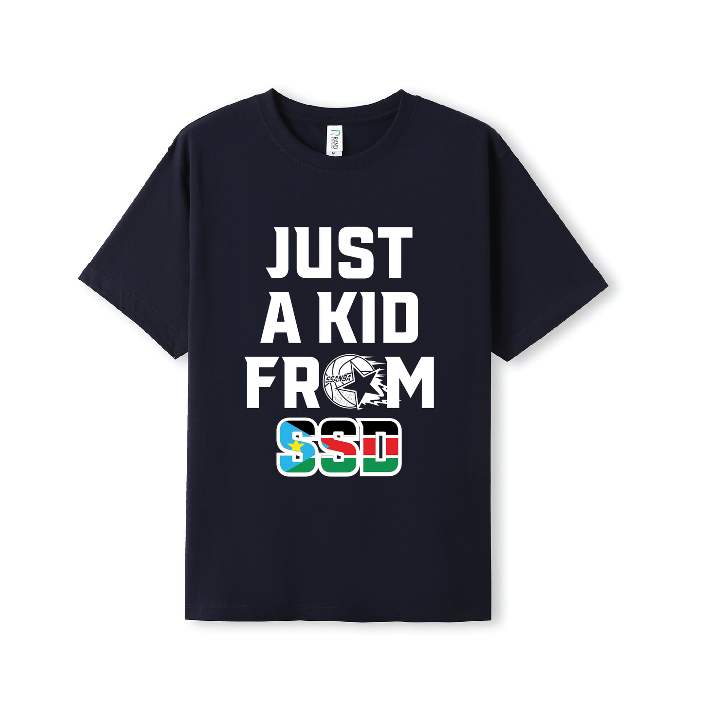 SSANBA 2026 NAVY SHORT SLEEVE TEE (JUST A KID FROM SSD LOGO )