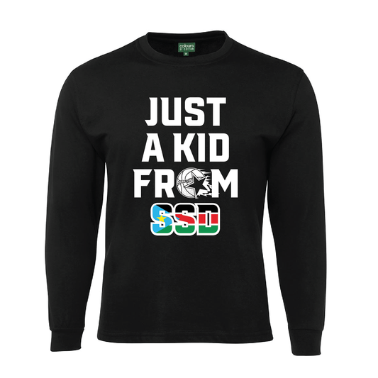 SSANBA 2026 BLACK LONG SLEEVE TEE (JUST A KID FROM SSD LOGO)