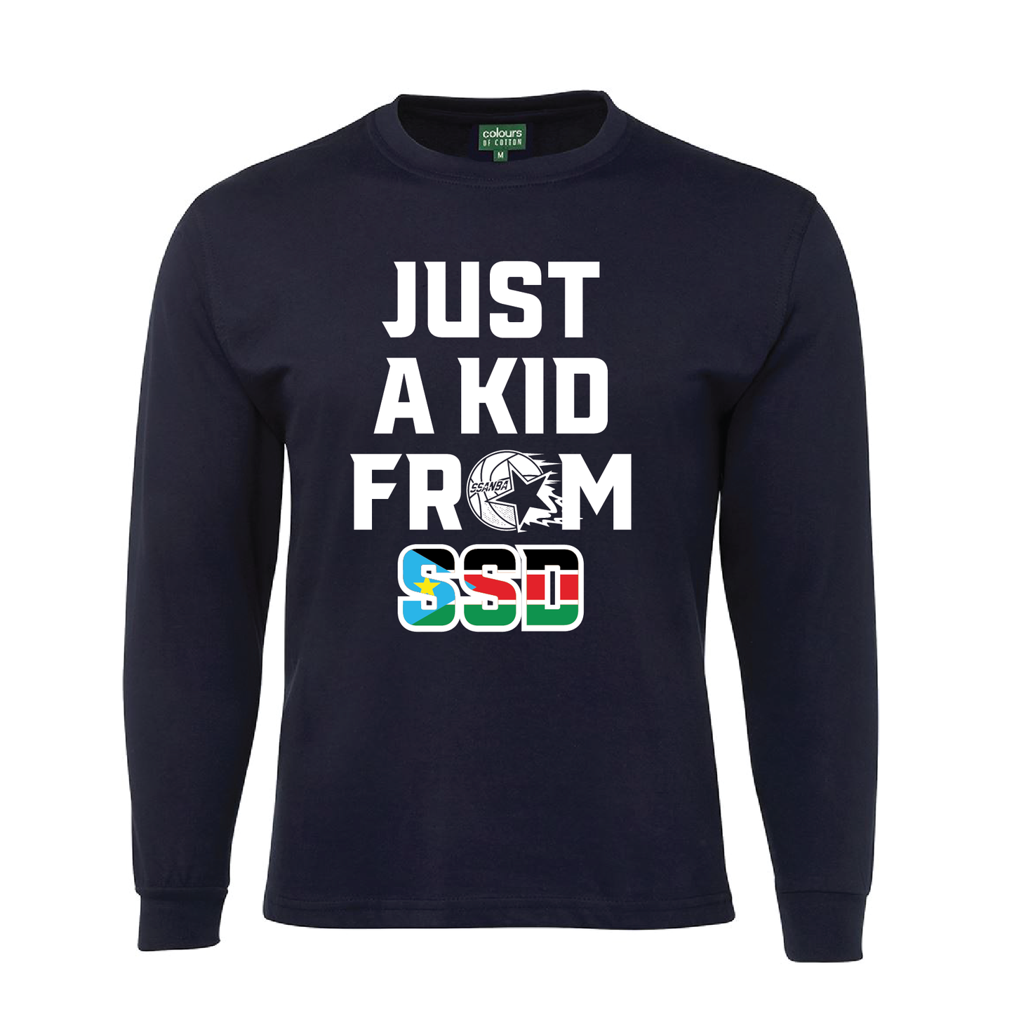 SSANBA 2026 NAVY LONG SLEEVE TEE (JUST A KID FROM SSD LOGO)