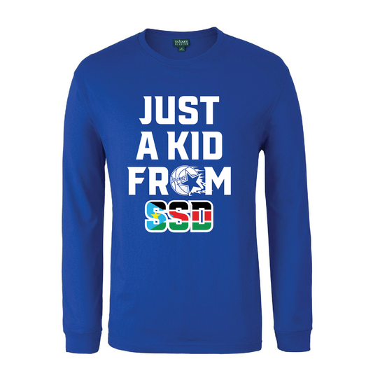 SSANBA 2026 ROYAL BLUE LONG SLEEVE TEE (JUST A KID FROM SSD LOGO)