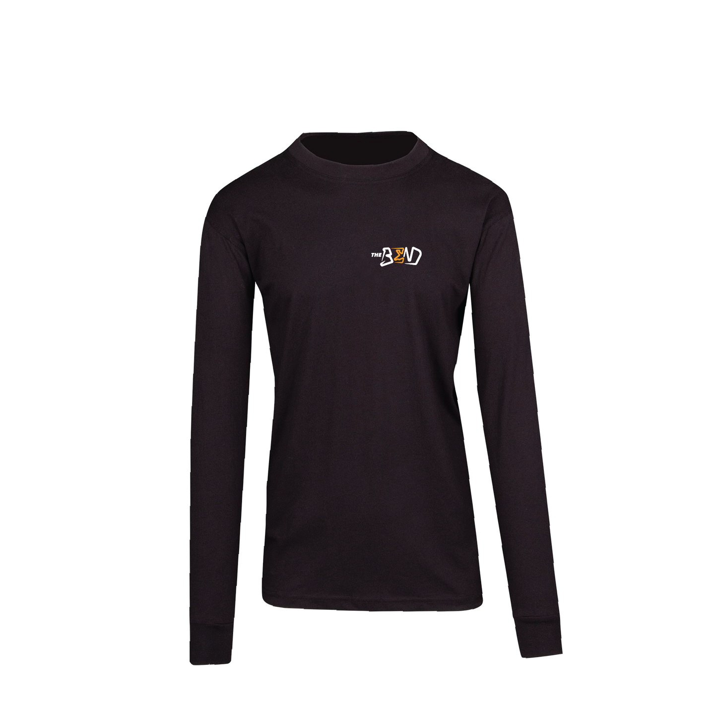 THE BEND TEE - MENS BLACK LONG SLEEVE WITH FRONT & REAR BRANDING