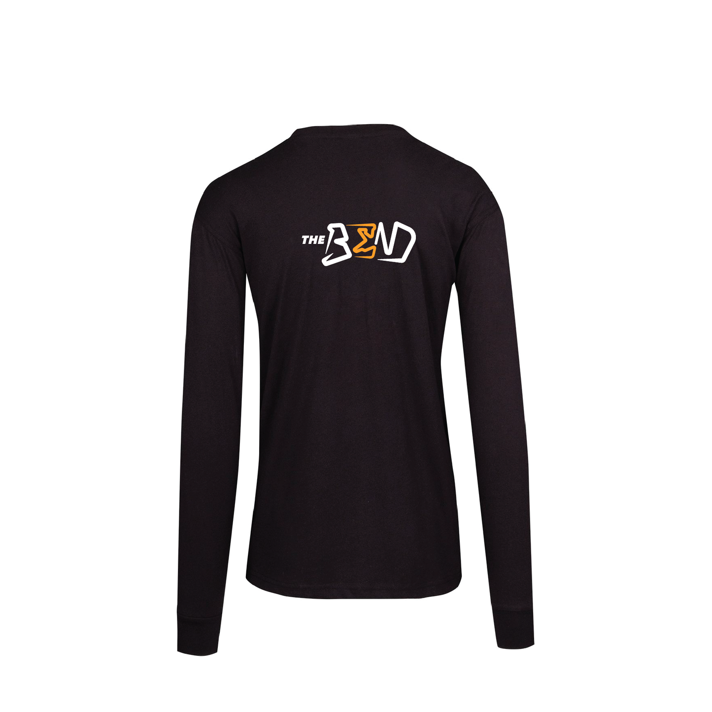 THE BEND TEE - MENS BLACK LONG SLEEVE WITH FRONT & REAR BRANDING