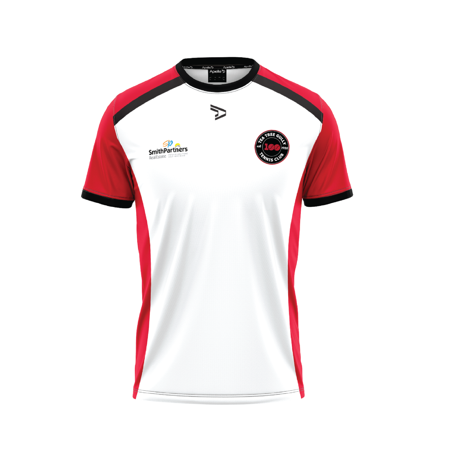 Tea Tree Gully Tennis Club Tee White - Mens / Youth with 100 YEAR Logo (AP260110)