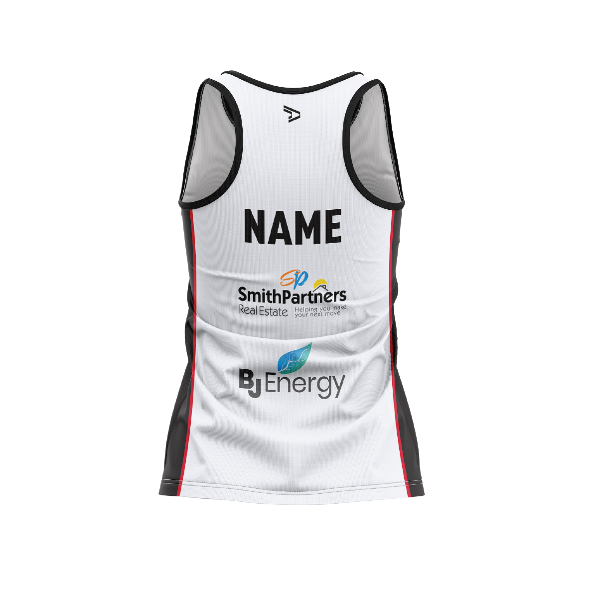 Tea Tree Gully Tennis Club Singlet - White & Black  Women's + 100 YEAR Logo (AP260354)
