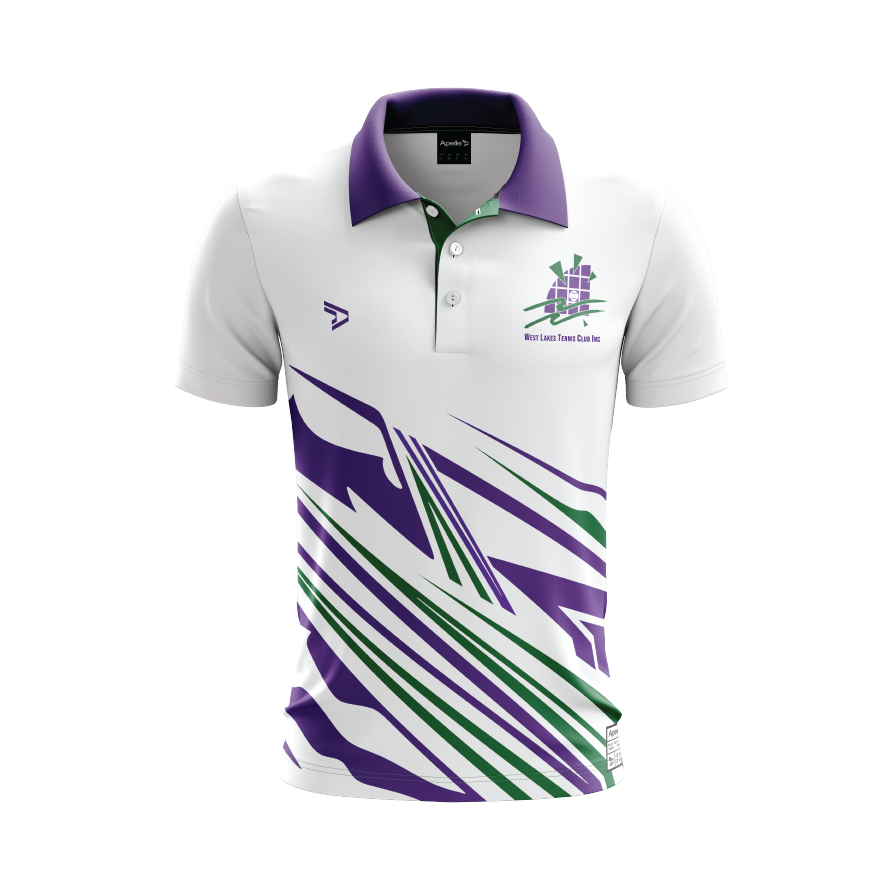 WEST LAKES TENNIS CLUB POLO SHIRT WHITE - MENS YOUTH