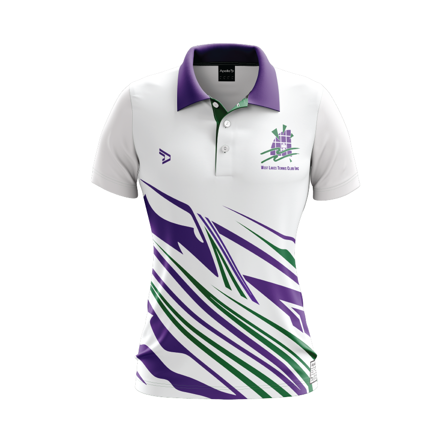 WEST LAKES TENNIS CLUB POLO SHIRT WHITE - WOMENS