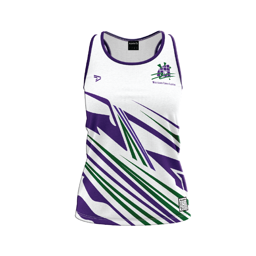 WEST LAKES TENNIS CLUB SINGLET WHITE - WOMENS