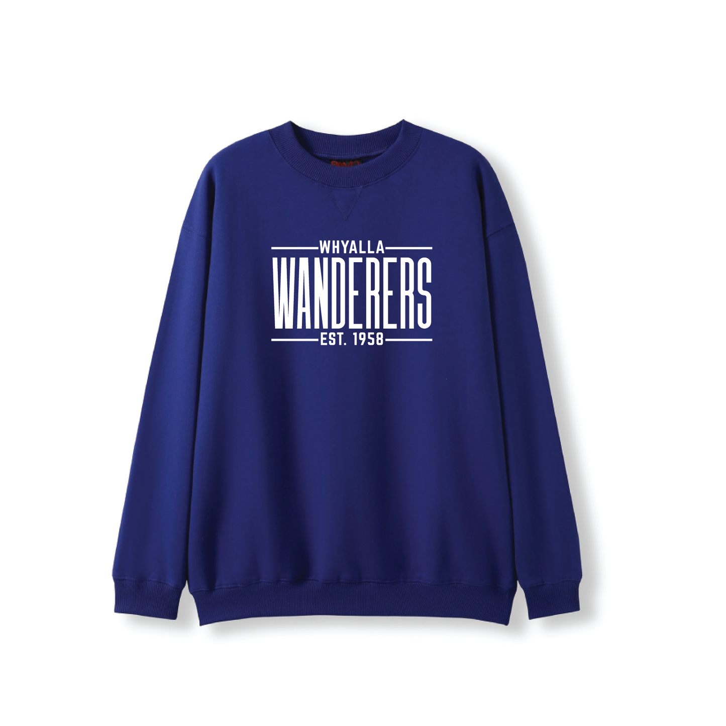 WHYALLA WANDERERS SOCCER CLUB CREW NECK JUMPER - ROYAL (AP260032)