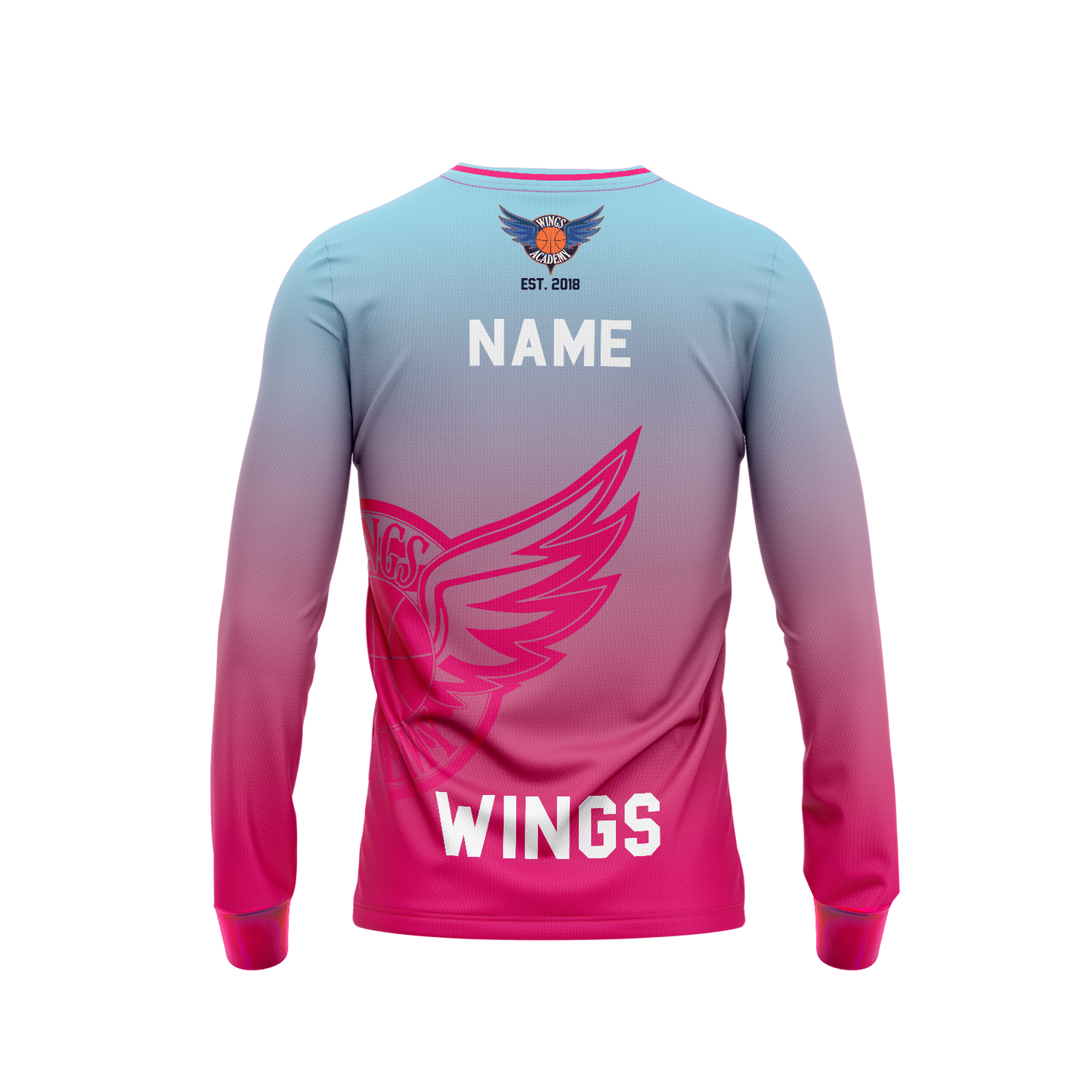 WINGS SUBLIMATED LONG SLEEVE TEE - PINK